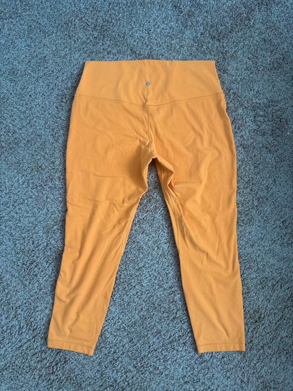 Lululemon athletica Yellow-Orange Ribbed High-Waist Leggings